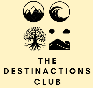 logo composed of four elements: mountain, wave, tree, and desert.